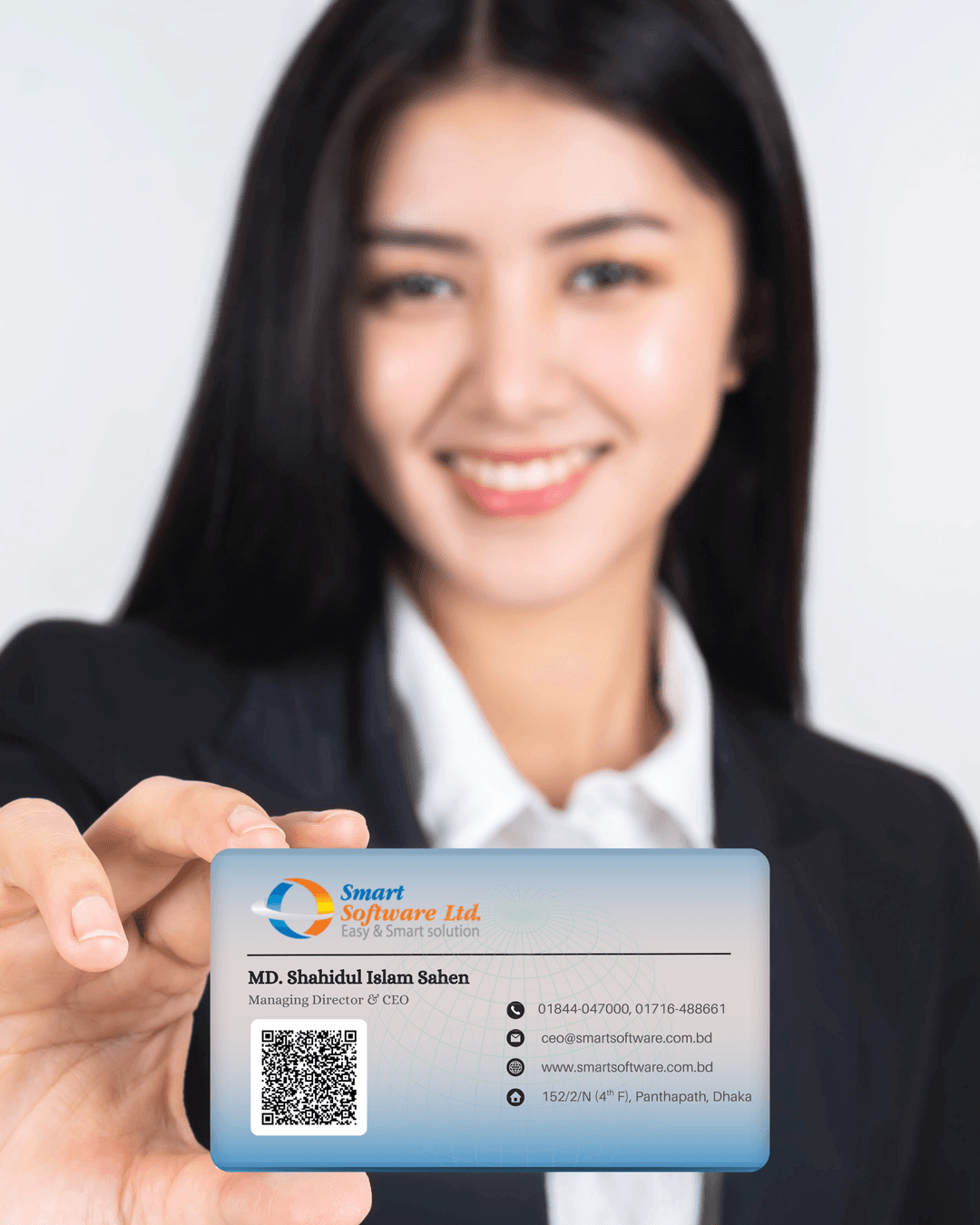 Smart NFC business card illustration